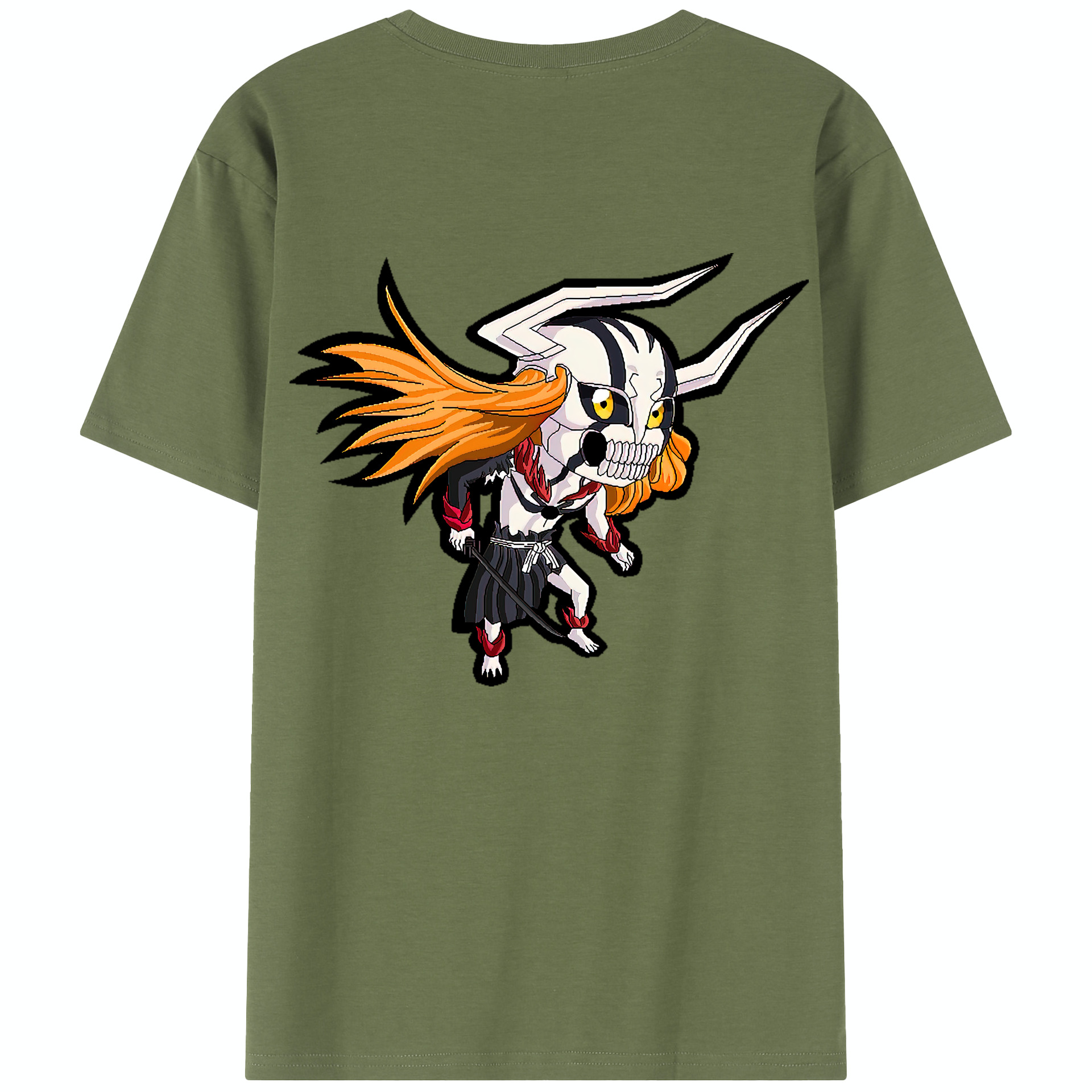 （画像用） ブリーチ 黒崎一護（くろさき いちご）BLEACH Kurosaki Ichigo 綿100％半袖Tシャツ（背面プリント）